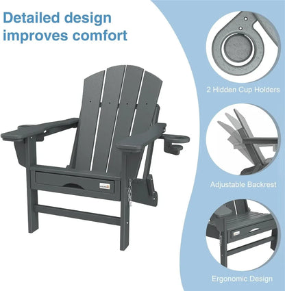 ⏰BUY 2 GET 2 FREE ⛱️Mdeam Folding Outdoor Adirondack Chairs Weather Resistant for Patio